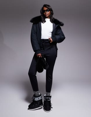ASOS 4505 - Pantalon de ski skinny en tissu déperlant doux - Noir 32