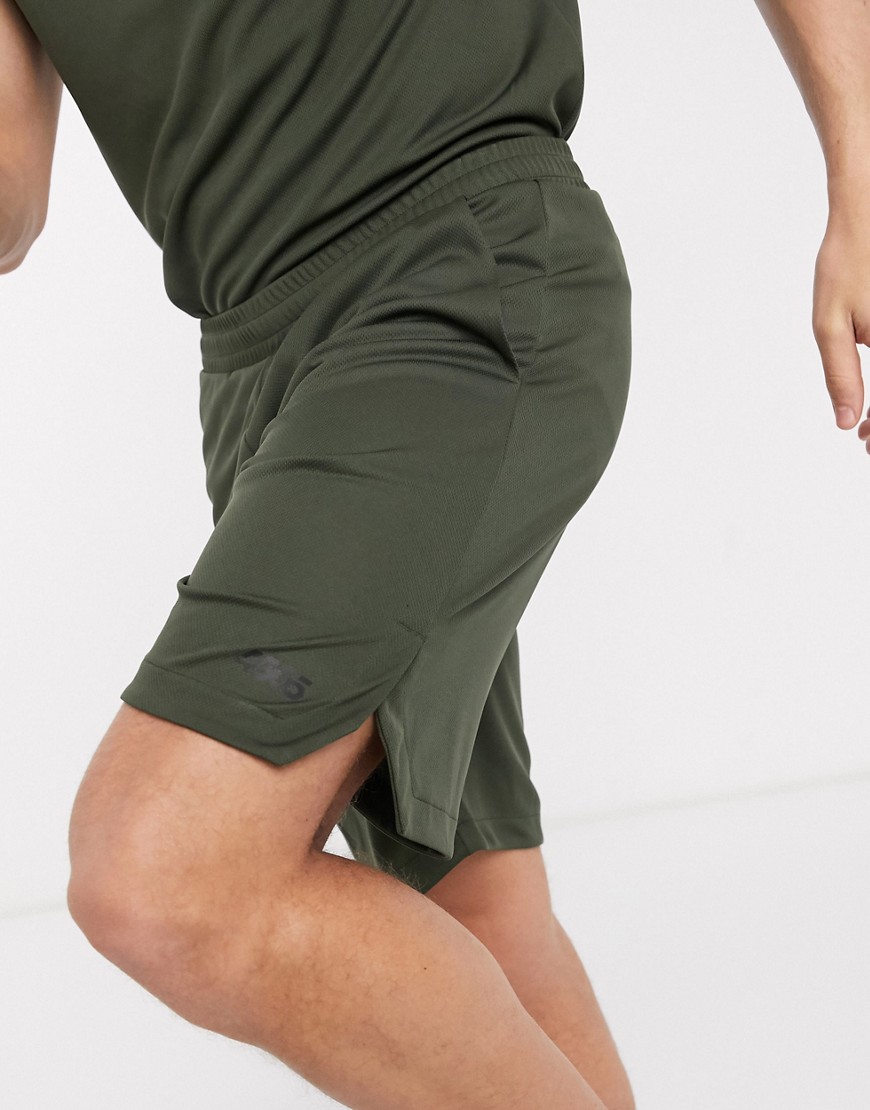 ASOS 4505 - Pantaloncini da allenamento in jersey kaki-Verde
