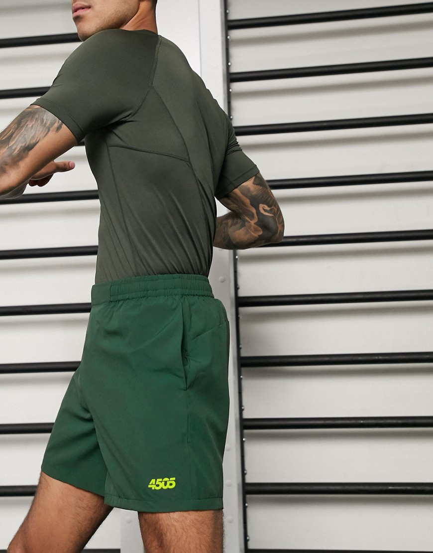 ASOS 4505 - Pantaloncini icona da allenamento lunghezza media verdi-Verde