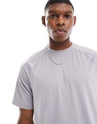 Asos Design 4505 Performance Mesh Training T-shirt With Quick Dry In Gray