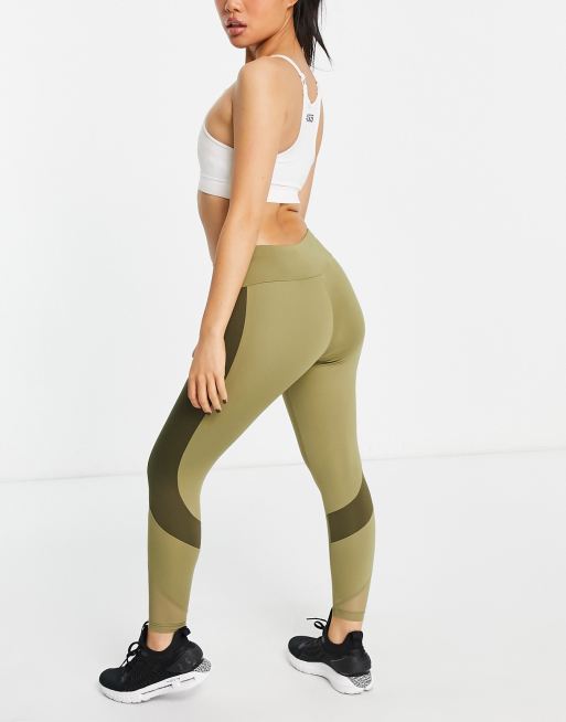 ASOS 4505 Petite - 7/8e legging van polyester met kleurvlakken - KHAKI, 2 van 4