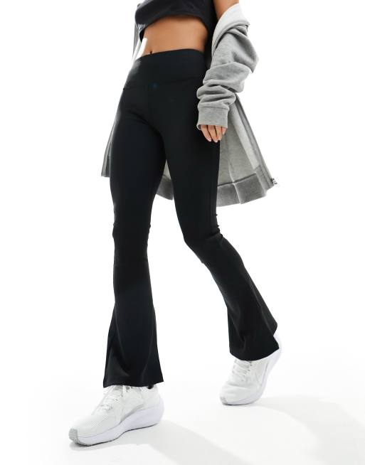 ASOS 4505 Petite active fine rib kick flare leggings in black, 5 of 5