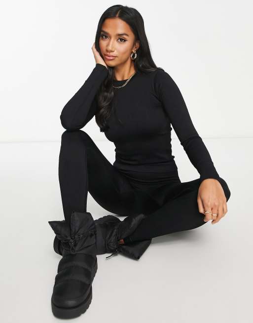 ASOS 4505 Petite all in one base layer with 1/2 zip and contouring