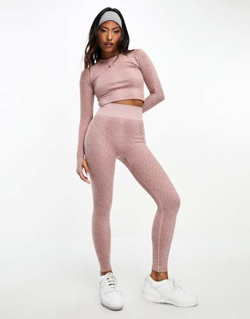 Petite Seamless Full Length Leggings in Pink