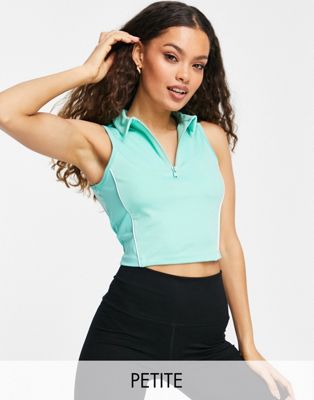 ASOS 4505 Petite crop polo with front zip
