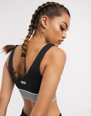 ASOS 4505 petite plunge sports bra with cross back detail size 4