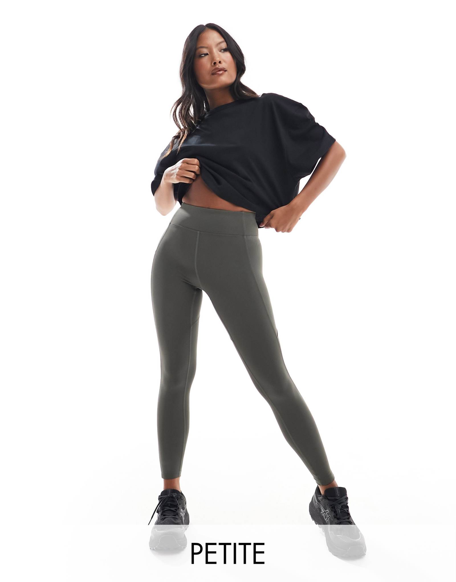 Спортивные леггинсы ASOS 4505 Petite Icon booty sculpt с высокой посадкой цвета хаки