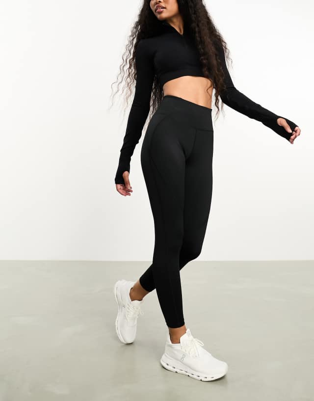 ASOS 4505 Petite icon legging with booty sculpt seam detail and pocket in  black