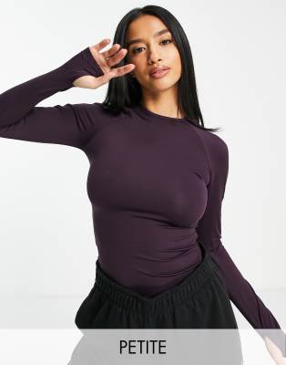 4505 ASOS 4505 Petite Icon long sleeve slim fit top-Purple