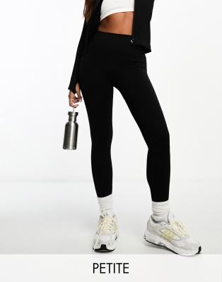 ASOS 4505 Petite - Icon - Nahtlose, gerippte Sport-Leggings in Schwarz