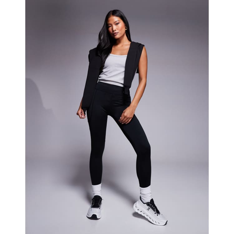 ASOS 4505 compression running tights with cut & sew in black