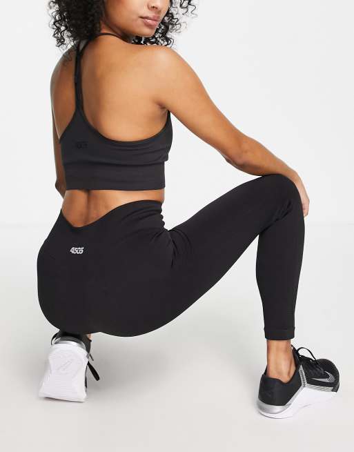 ASOS 4505 Petite Icon running tie waist gym legging with phone pocket in  black