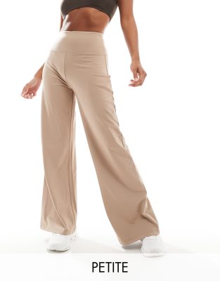 4505 Petite Icon soft touch wide leg dance pants in beige-Neutral