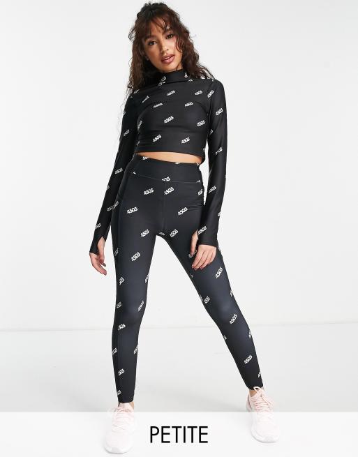 ASOS 4505 Petite legging in mono branded graphic