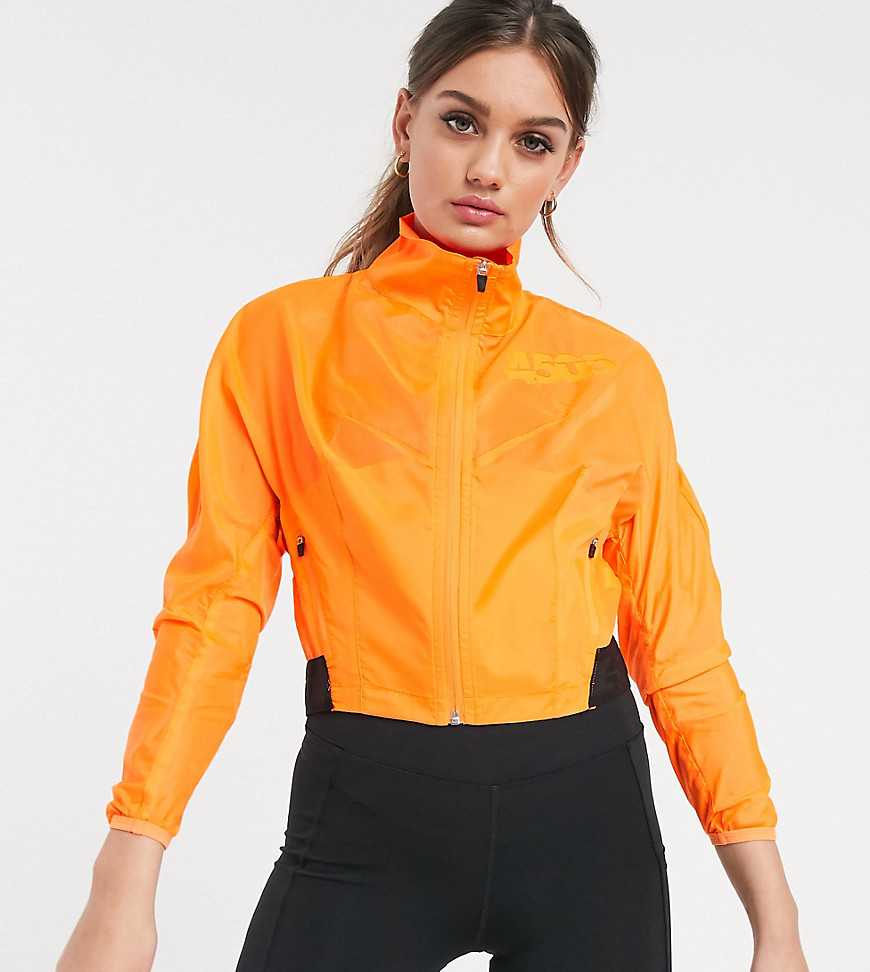 ASOS 4505 Petite - Neonfarvet crop jakke med lynlås-Orange