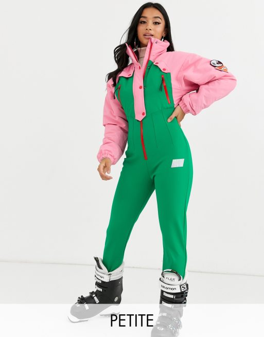 Pink and green store ski suit