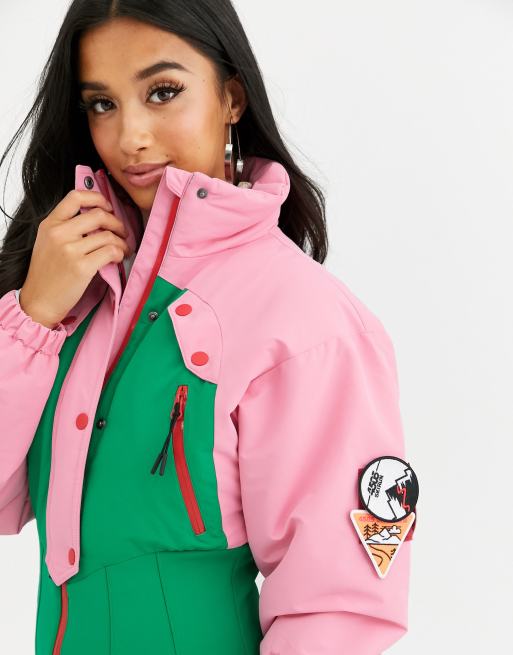 ASOS 4505 Petite ski 80's color block ski suit