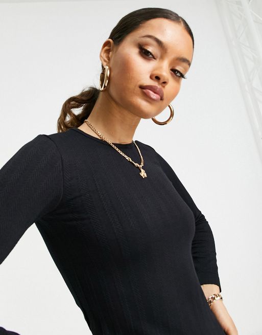 ASOS 4505 Petite ski base layer long sleeve top in cable knit
