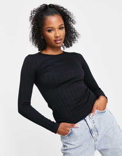 ASOS 4505 Petite base layer with 1/2 zip and contouring detail-Multi