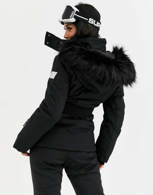 ASOS 4505 Petite ski fitted belted ski suit with hood and side stripe -  ShopStyle Jackets