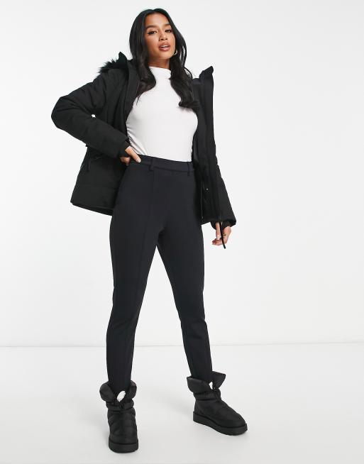 ASOS 4505 Petite ski belted jacket with faux fur hood