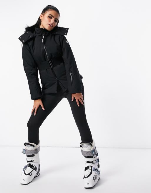 ASOS 4505 ski jacket in silver with fanny pack