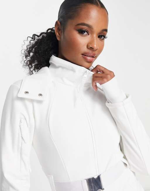 ASOS 4505 Petite ski belted ski suit with slim kick leg and faux