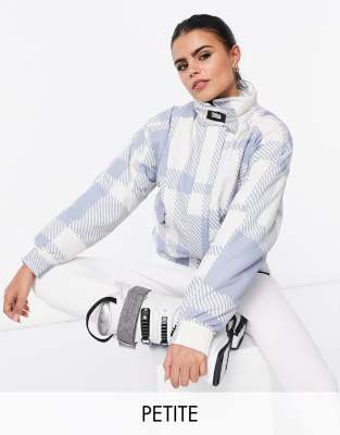 Asos Design 4505 Petite Ski Printed Check Oversized Ski Jacket-multi