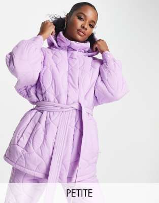 ASOS 4505 Petite ski quilted belted jacket