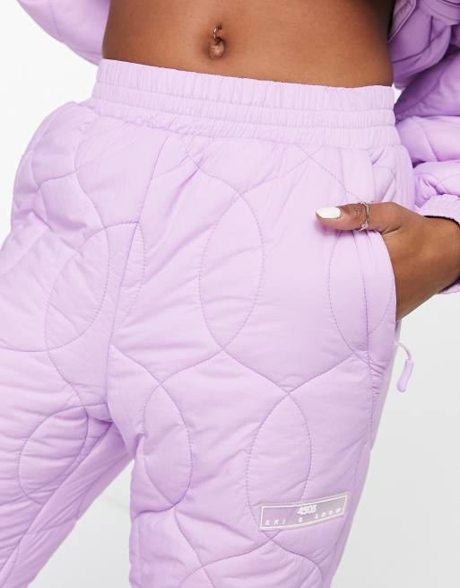 ASOS 4505 ski quilted sweatpants salopettes in pink