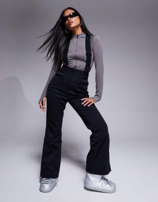 Asos Design 4505 Petite Ski Soft Shell Water Repellent Kick Flare Ski Pants In Black