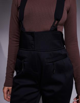 Asos 4505 Ski & Snow Asos 4505 Petite Ski Soft Shell Water Repellent Kick Flare Ski Pants In Black