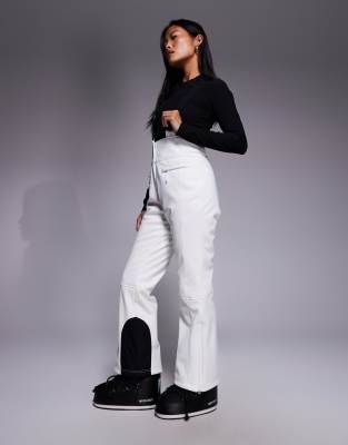 Asos 4505 Ski & Snow Asos 4505 Petite Ski Soft Shell Water Repellent Kick Flare Ski Trousers In White