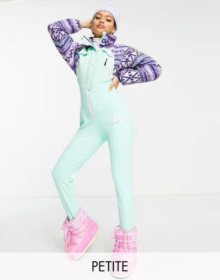 ASOS 4505 Petite ski suit with retro geo print detail