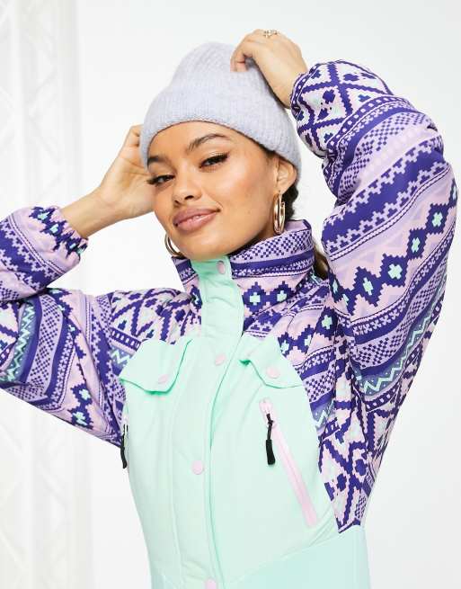 ASOS 4505 Petite – Skianzug mit geometrischem Retromuster-Detail, 3 von 4