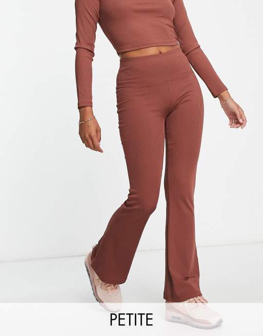 ASOS 4505 slim kick flare leggings in soft touch fabric in rosy brown