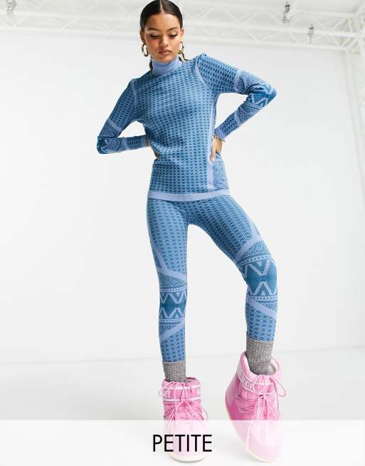 ASOS 4505 Petite – Termoaktywne legginsy narciarskie we wzór graficzny w stylu retro