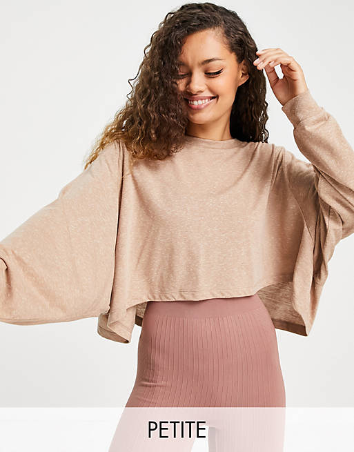 ASOS 4505 Petite yoga long sleeve top with open back detail