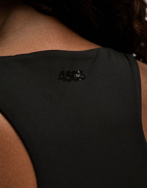 ASOS 4505 active singlet with inner bra in black