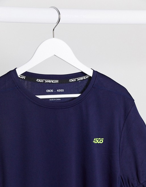 ASOS 4505 Plus – Granatowy T-shirt treningowy z tkaniny szybkoschnącej JTMR
