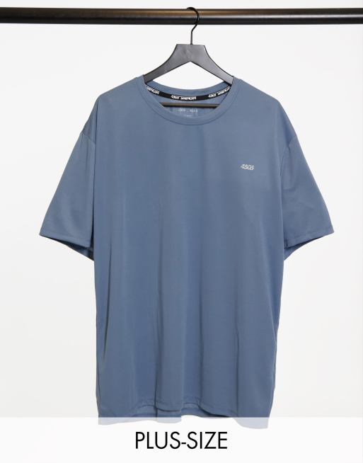 Asos - 4505 Plus icon - Sneldrogend training T-shirt, easy fit, in grijs