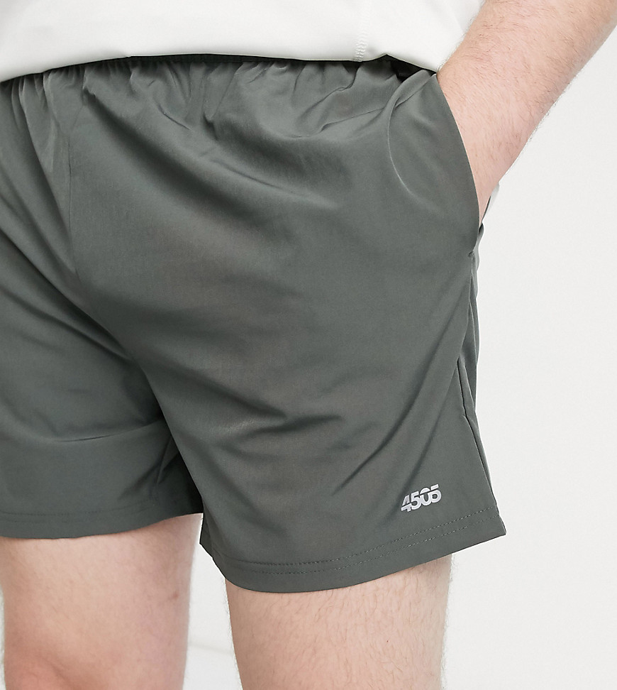 ASOS 4505 Plus icon training shorts in mid length with quick dry in grey