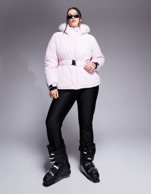 ASOS 4505 Plus - Ski - Wasserabweisende, isolierte Skijacke in Rosa