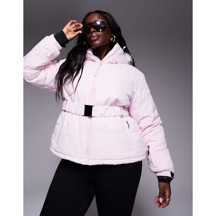 ASOS 4505 Plus Ski water repellent insulated ski jacket in pink ASOS