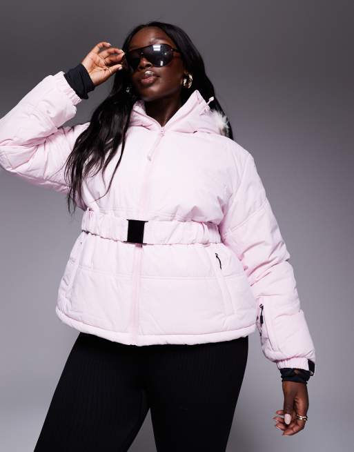 ASOS 4505 Plus Ski water repellent insulated ski jacket in pink ASOS