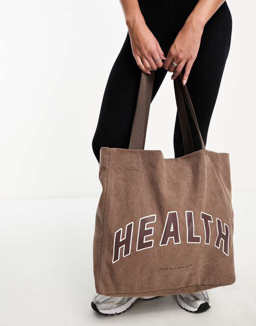 ASOS 4505 – Płócienna torba sportowa w spranym brązowym kolorze , 2 z 4