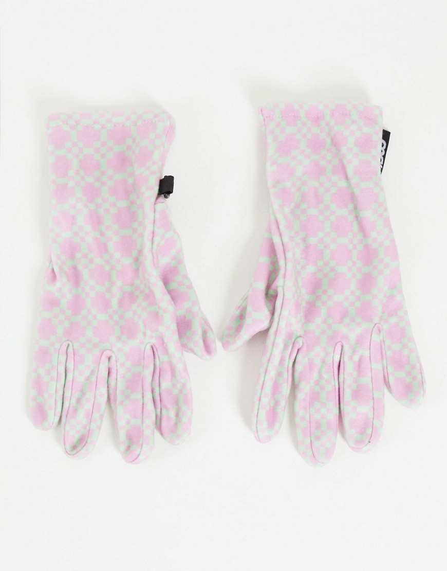 ASOS 4505 polar fleece ski gloves with print detail-Multi