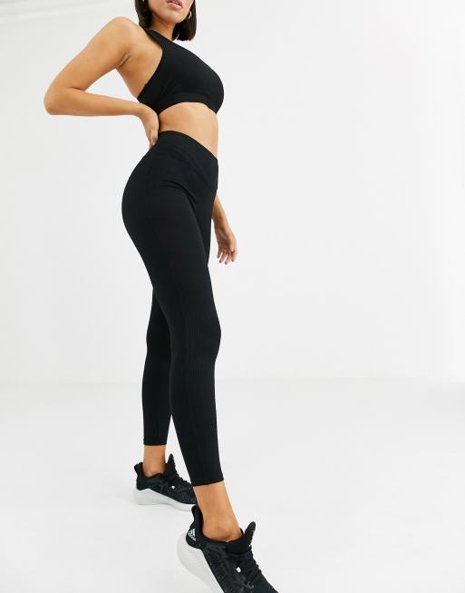ASOS 4505 — Prążkowane legginsy z wysokim stanem