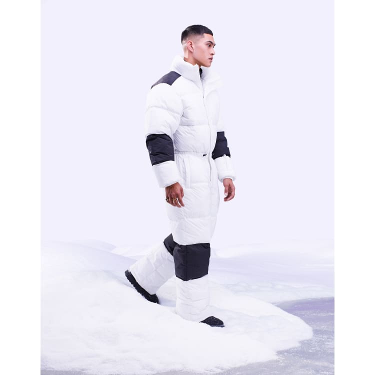 ASOS 4505 puffer ski suit in monochrome