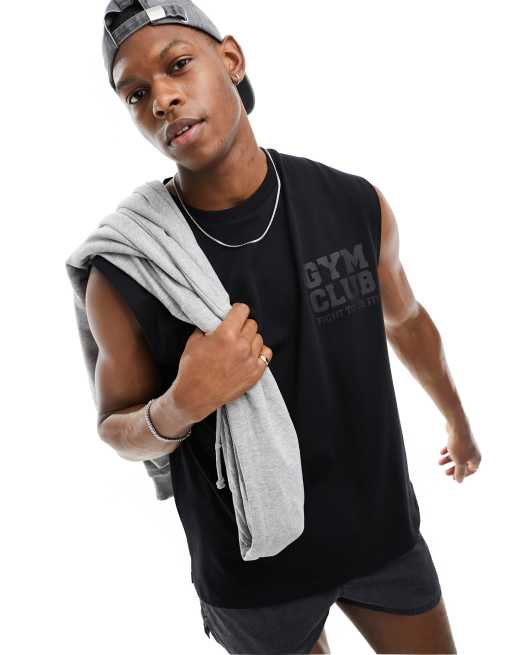 Men’s 100% Cotton Heavyweight Tank Top, Black XL, 1 Pack